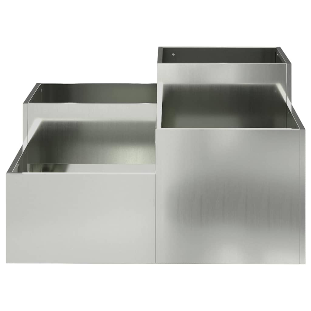 Garden Planter Silver 80 x 80 x 48 cm Galvanised steel