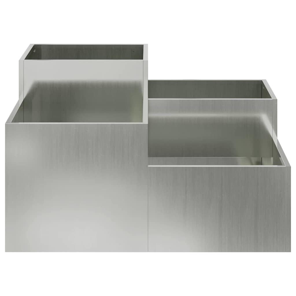 Garden Planter Silver 80 x 80 x 48 cm Galvanised steel