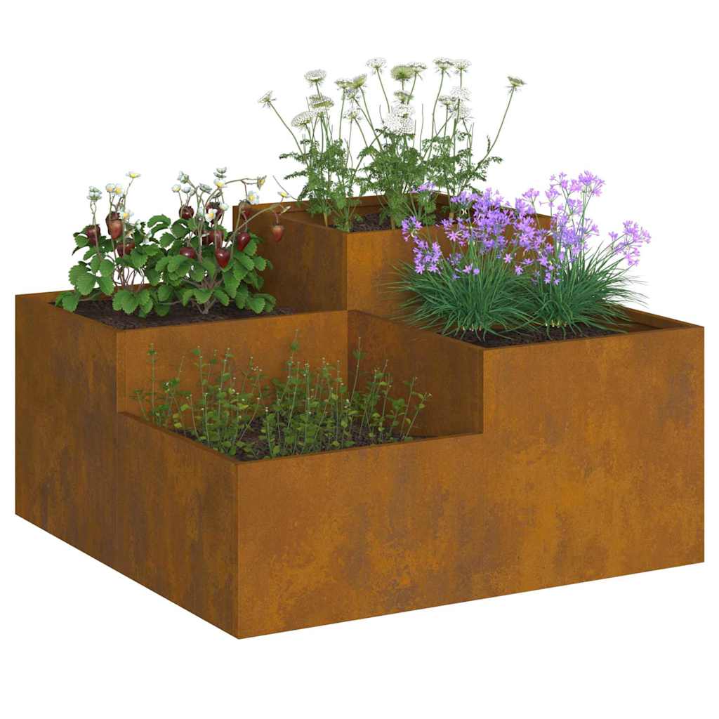 Garden Planter Rusty 100 x 100 x 48 cm Weathering steel