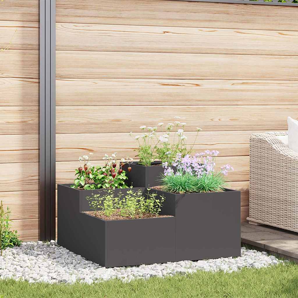Garden Planter Black 100 x 100 x 48 cm Steel