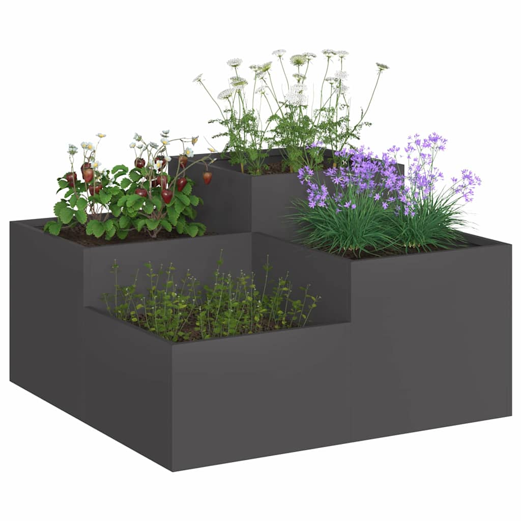 Garden Planter Black 100 x 100 x 48 cm Steel