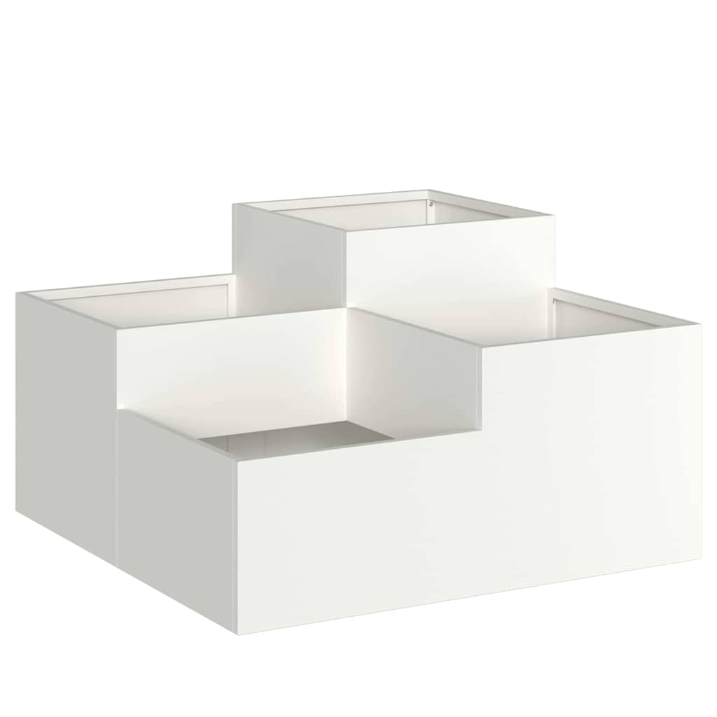 Garden Planter White 100 x 100 x 48 cm Steel