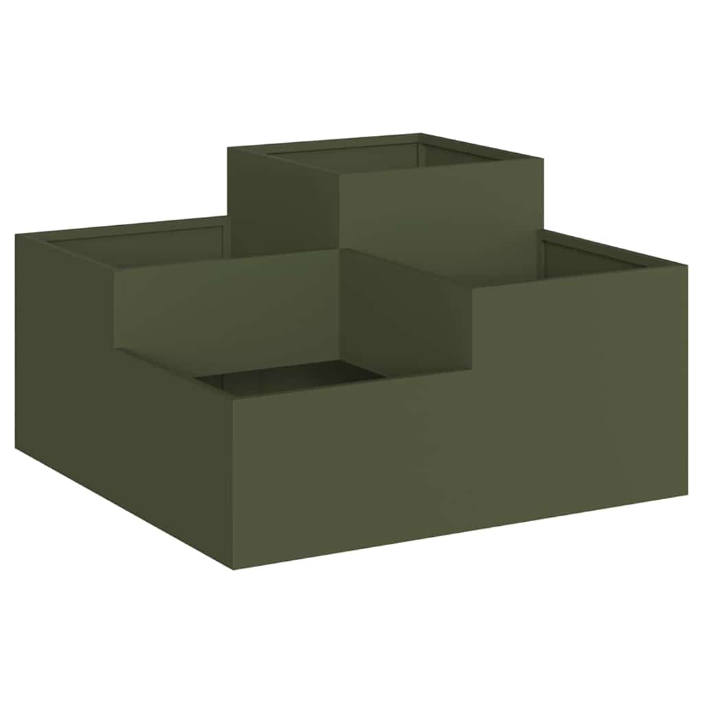 Garden Planter Olive green 100 x 100 x 48 cm Steel