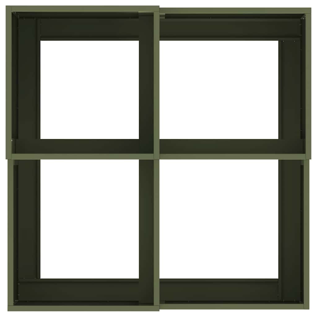 Garden Planter Olive green 100 x 100 x 48 cm Steel