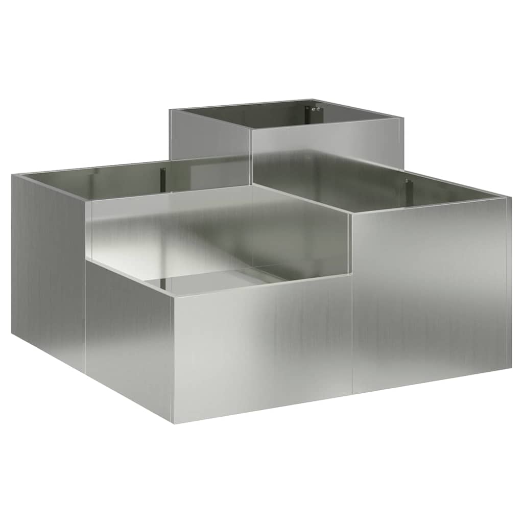 Garden Planter Silver 100 x 100 x 48 cm Galvanised steel