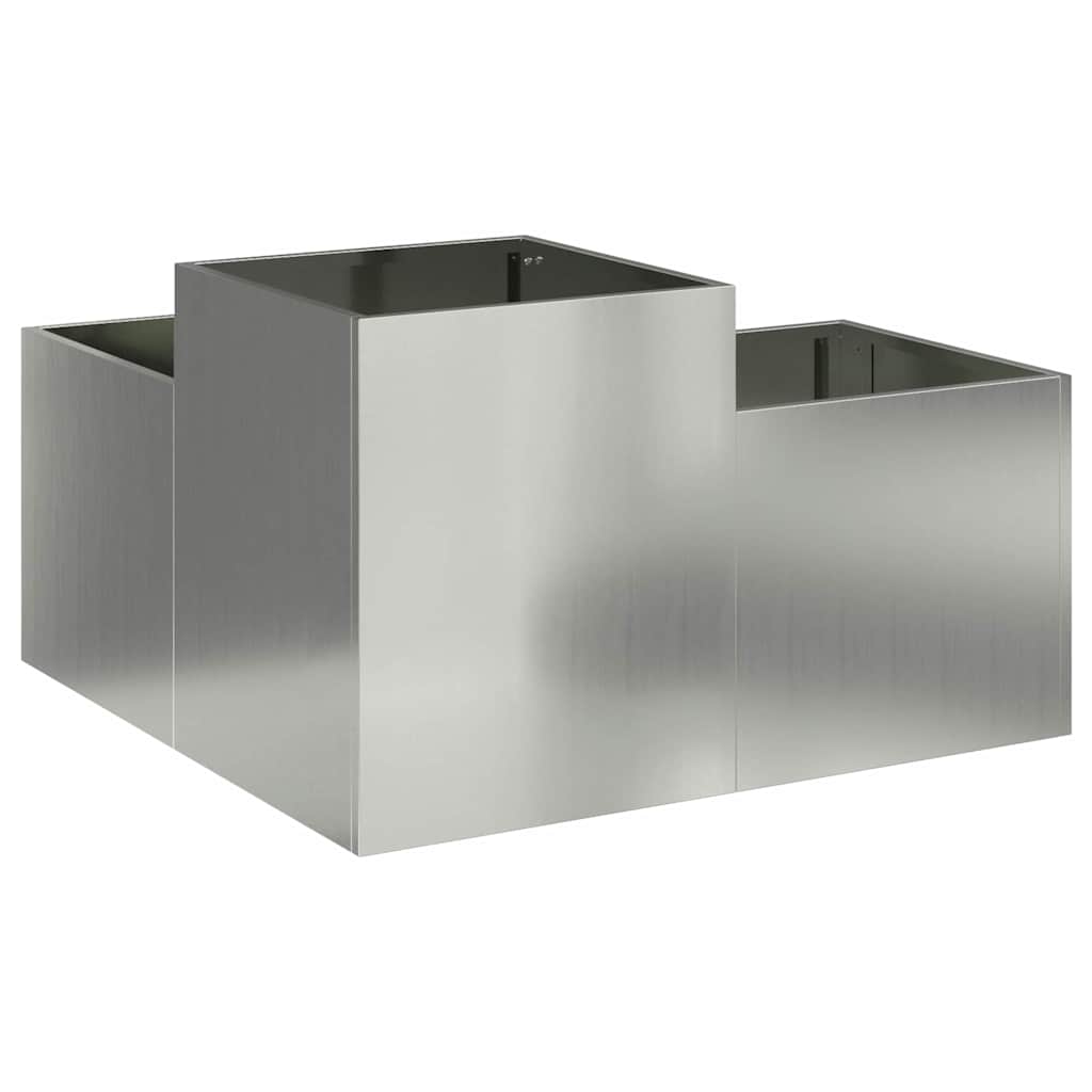 Garden Planter Silver 100 x 100 x 48 cm Galvanised steel