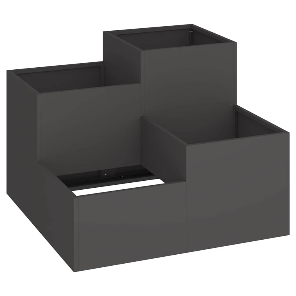 Garden Planter Black 80 x 80 x 60 cm Steel