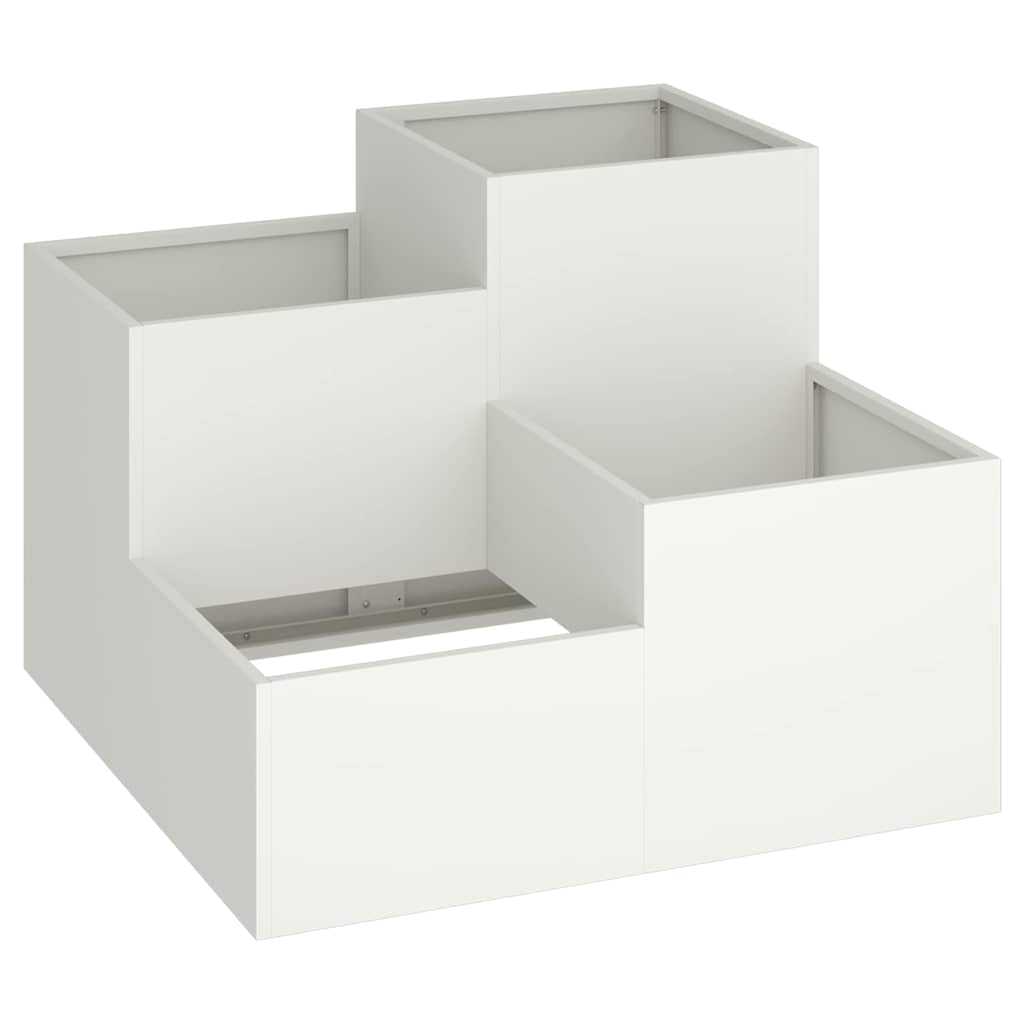 Garden Planter White 80 x 80 x 60 cm Steel