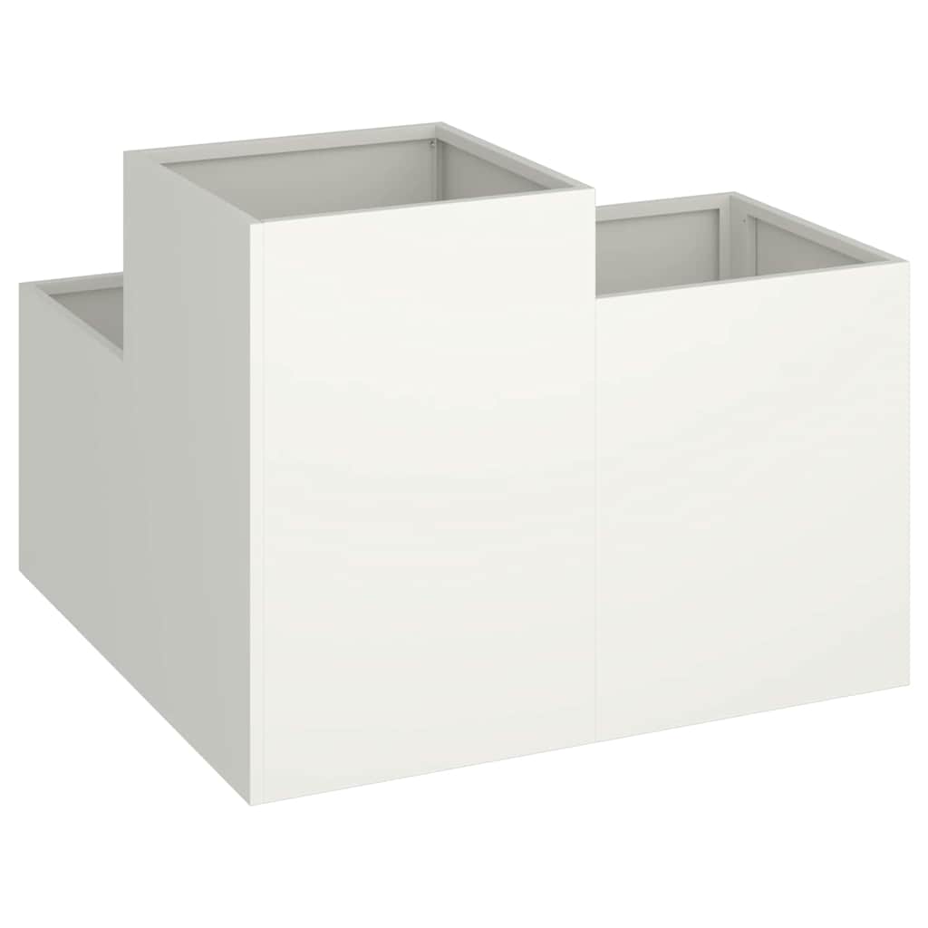 Garden Planter White 80 x 80 x 60 cm Steel