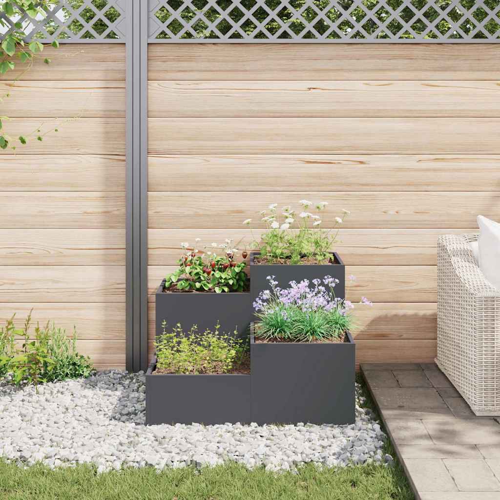 Garden Planter Anthracite 80 x 80 x 60 cm Steel