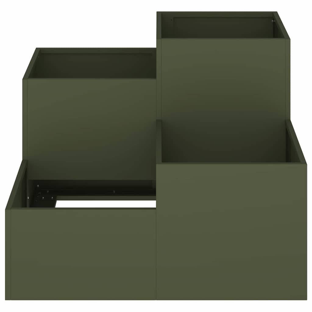 Garden Planter Olive green 80 x 80 x 60 cm Steel