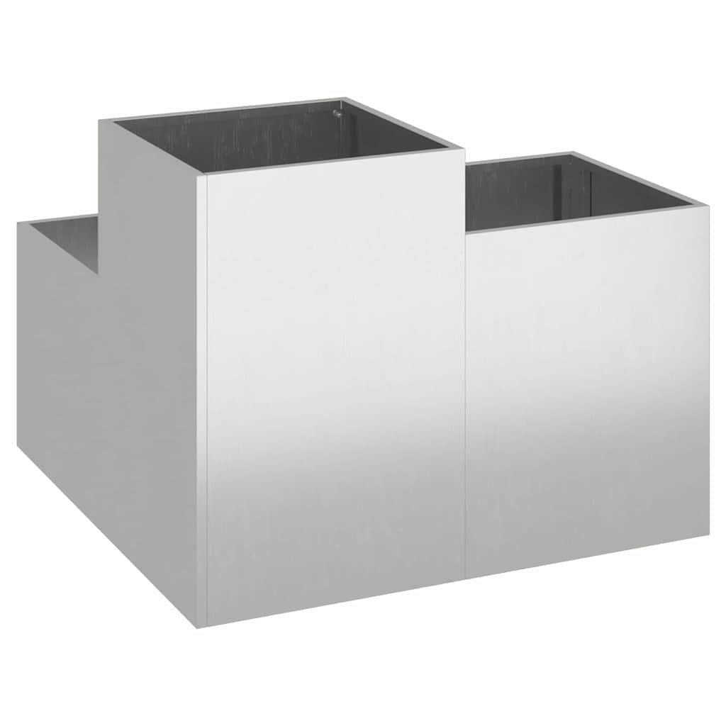 Garden Planter Silver 80 x 80 x 60 cm Stainless steel