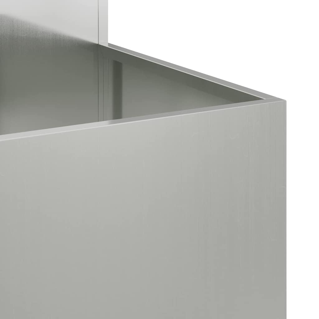 Garden Planter Silver 80 x 80 x 60 cm Galvanised steel