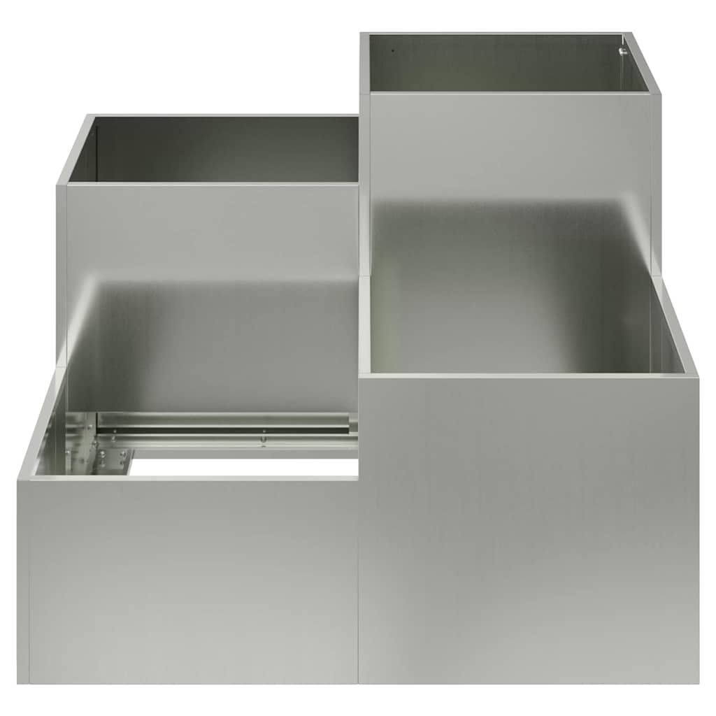 Garden Planter Silver 80 x 80 x 60 cm Galvanised steel