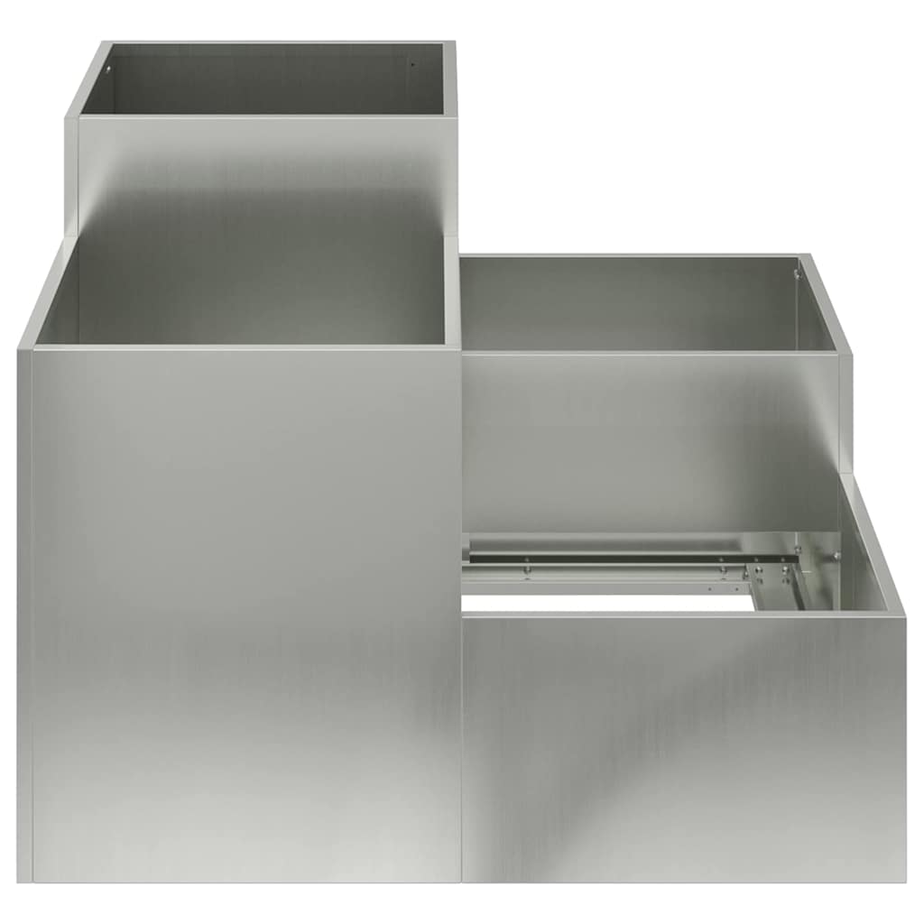 Garden Planter Silver 80 x 80 x 60 cm Galvanised steel