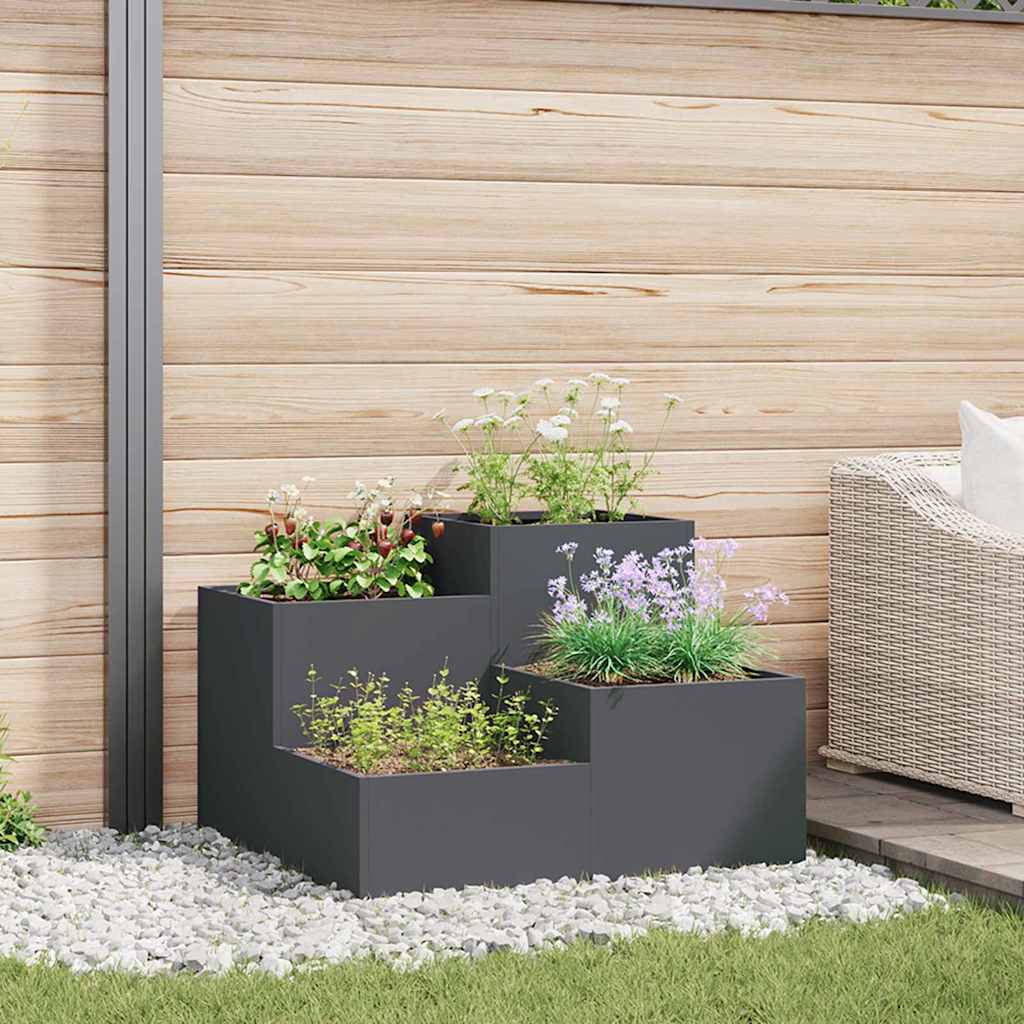 Garden Planter Anthracite 100 x 100 x 60 cm Steel