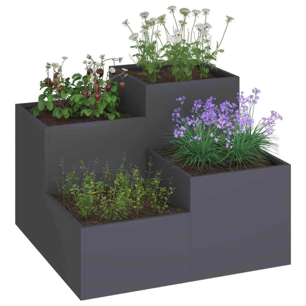 Garden Planter Anthracite 100 x 100 x 60 cm Steel