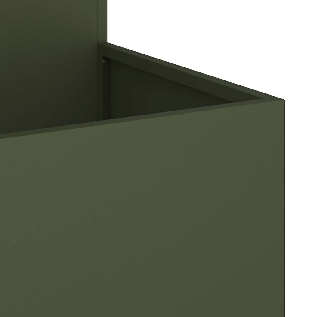 Garden Planter Olive green 100 x 100 x 60 cm Steel