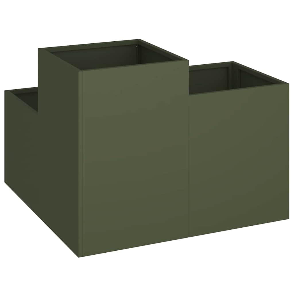 Garden Planter Olive green 100 x 100 x 60 cm Steel
