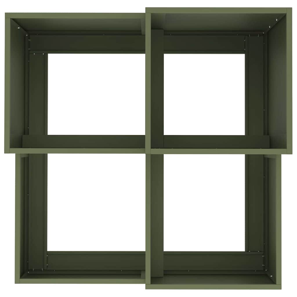 Garden Planter Olive green 100 x 100 x 60 cm Steel