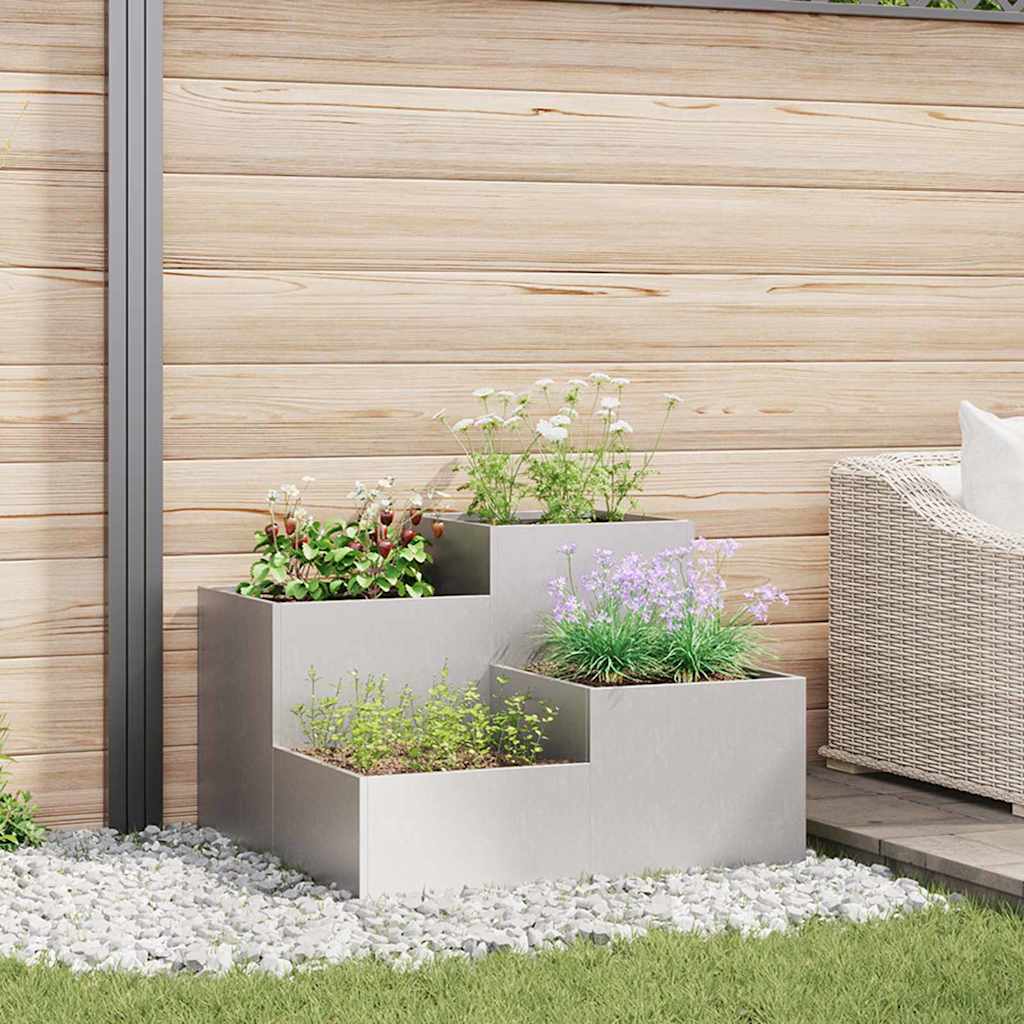 Garden Planter Silver 100 x 100 x 60 cm Stainless steel