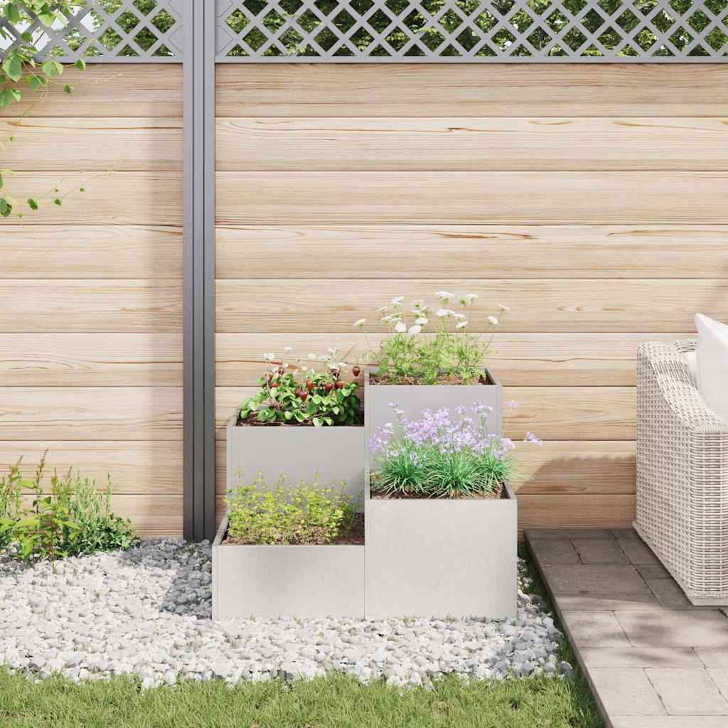 Garden Planter Silver 100 x 100 x 60 cm Stainless steel