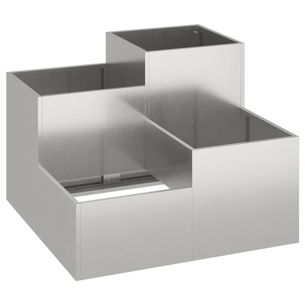 Garden Planter Silver 100 x 100 x 60 cm Stainless steel