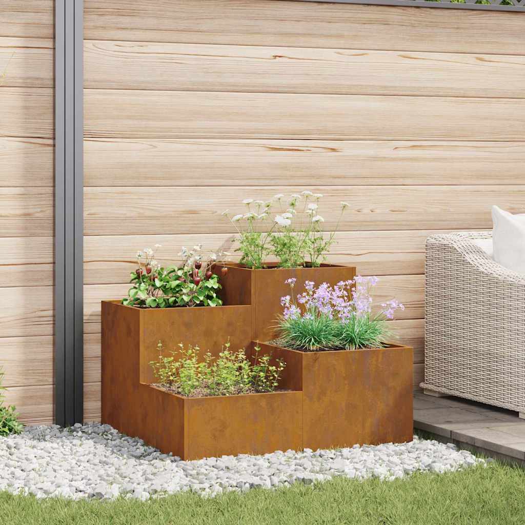 Garden Planter Rusty 80 x 80 x 60 cm Weathering steel