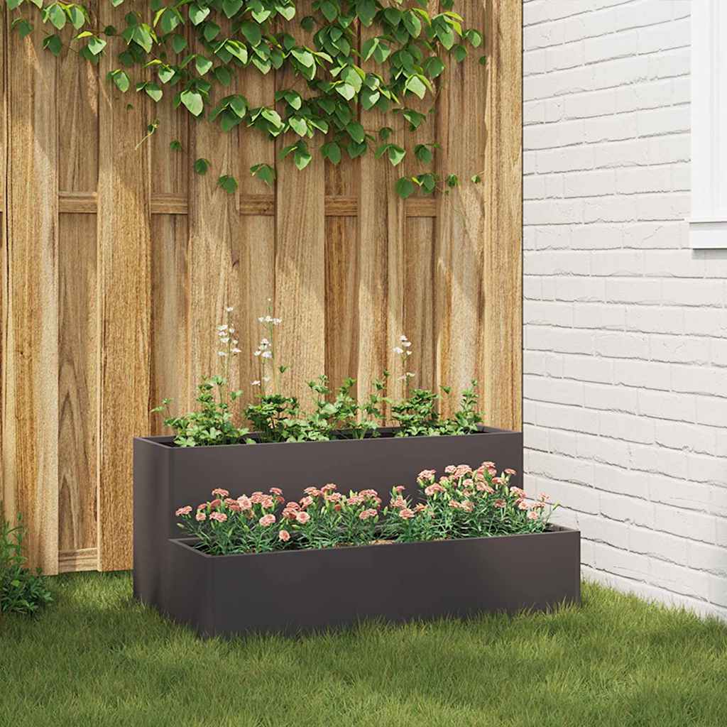 Garden Planter Black 100 x 60 x 45 cm Steel