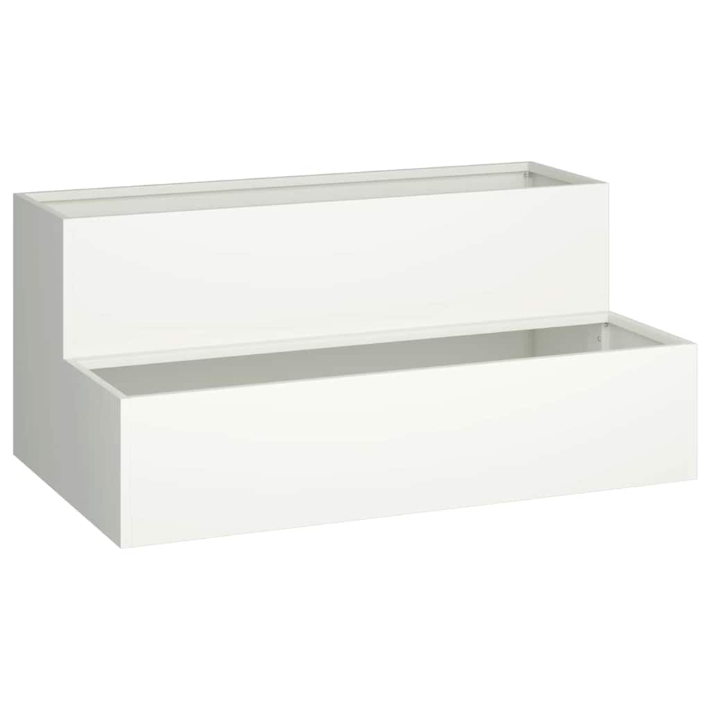 Garden Planter White 100 x 60 x 45 cm Steel