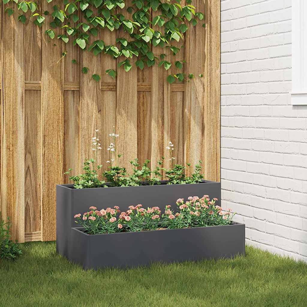 Garden Planter Anthracite 100 x 60 x 45 cm Steel