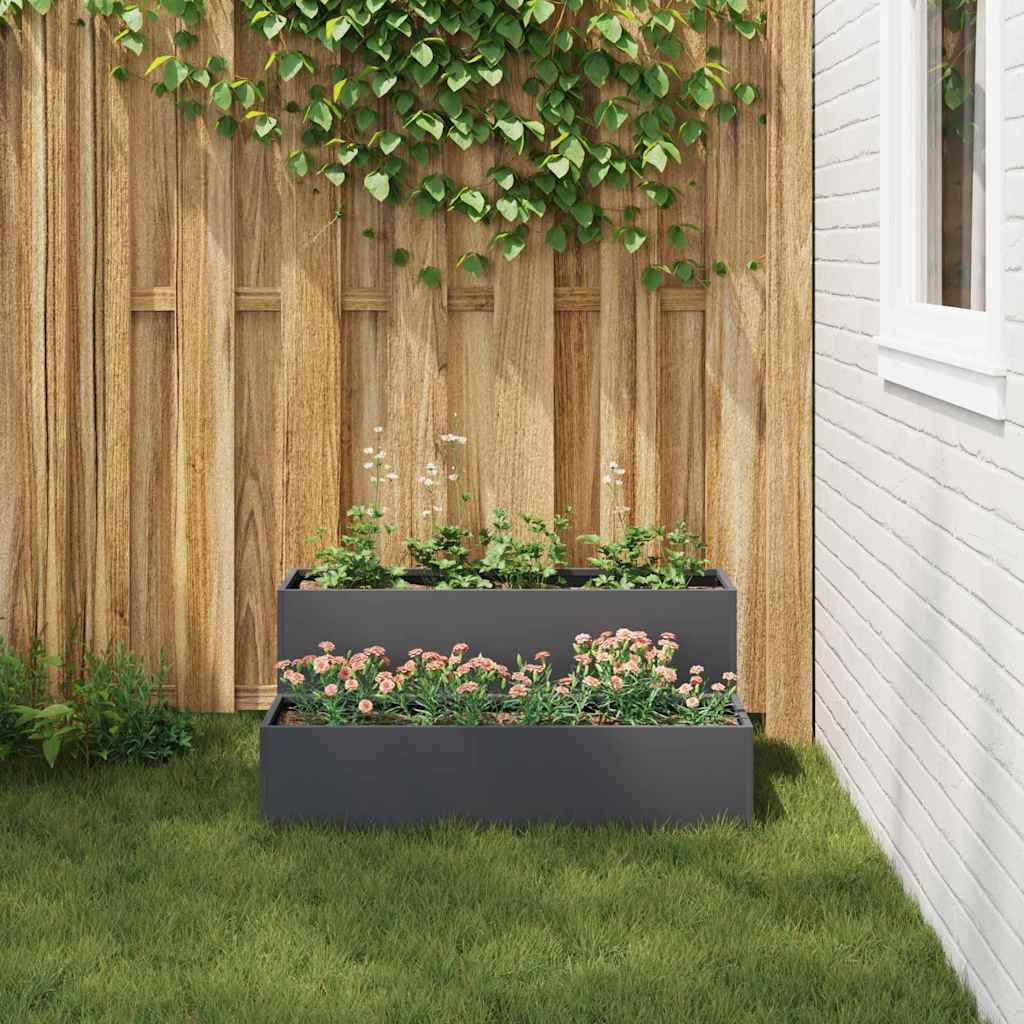 Garden Planter Anthracite 100 x 60 x 45 cm Steel