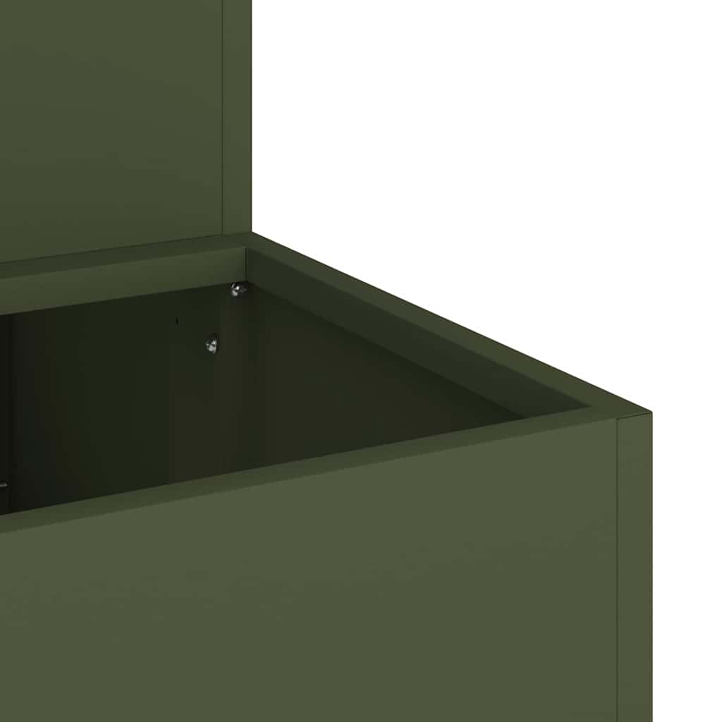 Garden Planter Olive green 100 x 60 x 45 cm Steel