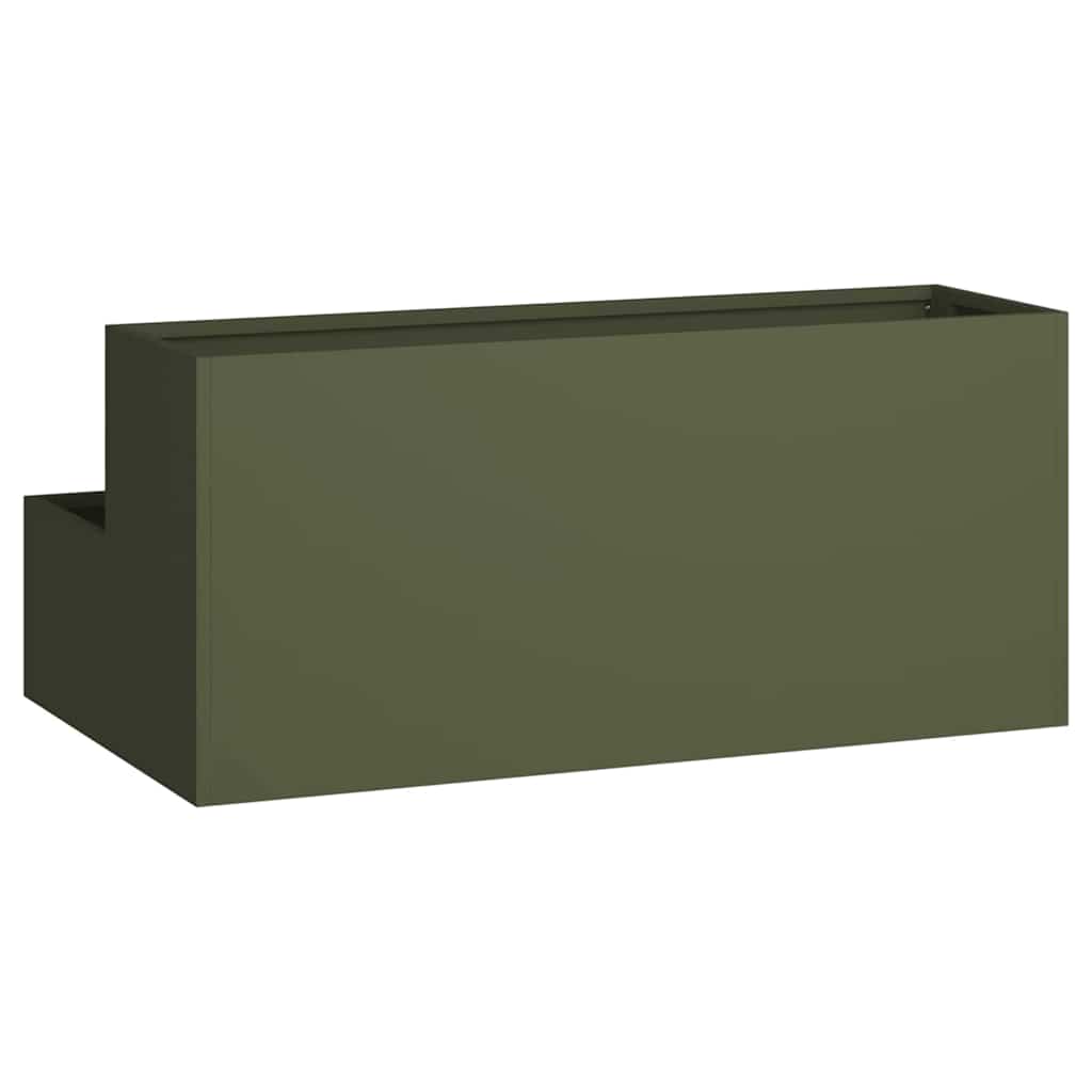 Garden Planter Olive green 100 x 60 x 45 cm Steel