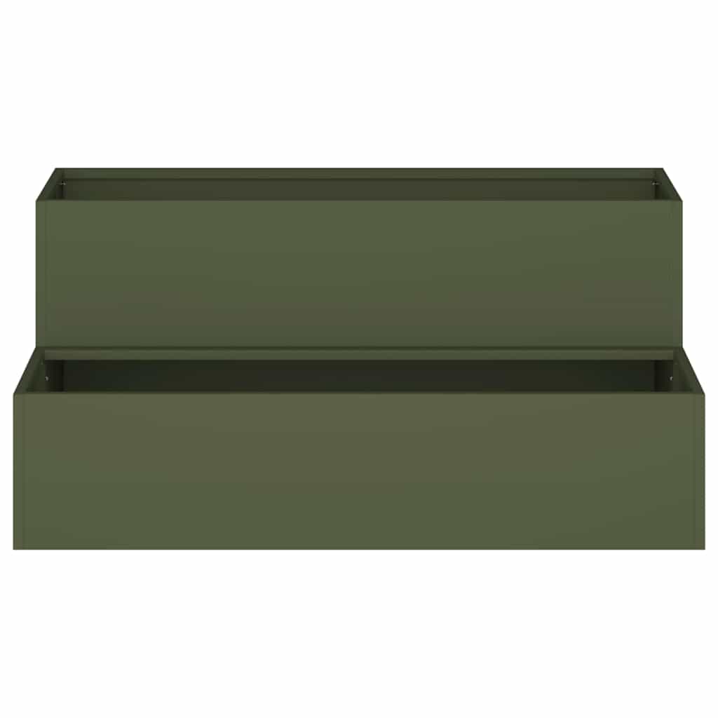 Garden Planter Olive green 100 x 60 x 45 cm Steel