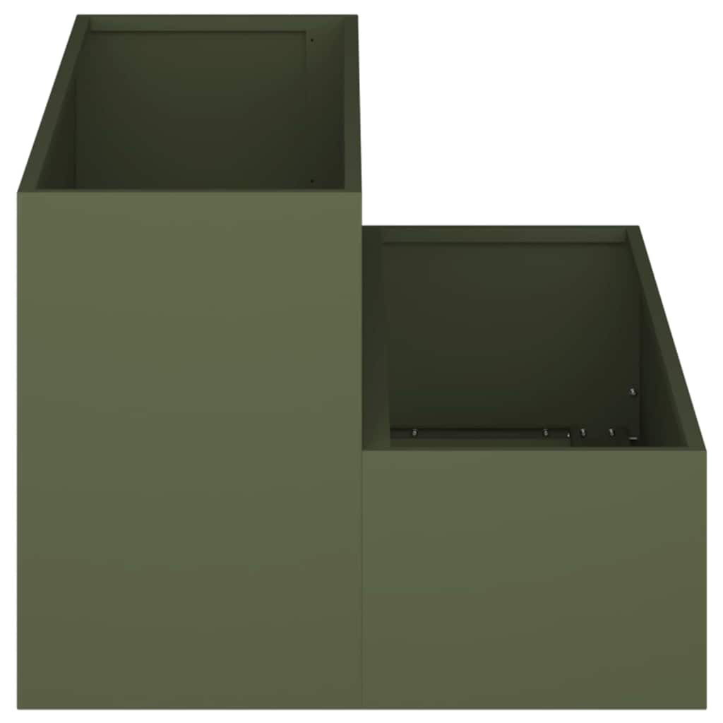 Garden Planter Olive green 100 x 60 x 45 cm Steel