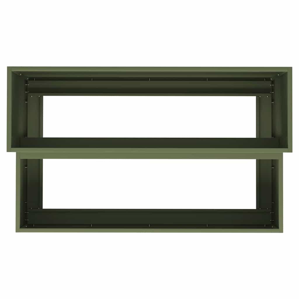 Garden Planter Olive green 100 x 60 x 45 cm Steel