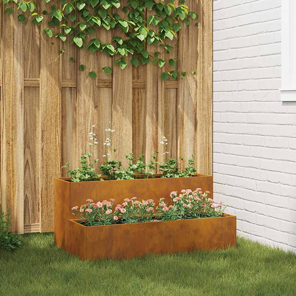 Garden Planter Rusty 100 x 60 x 45 cm Weathering steel