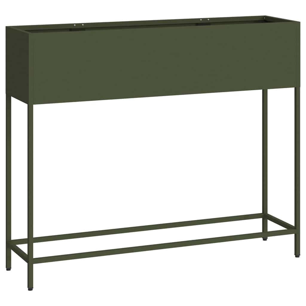 Raised Garden Planter Olive green 100 x 26 x 82 cm Steel