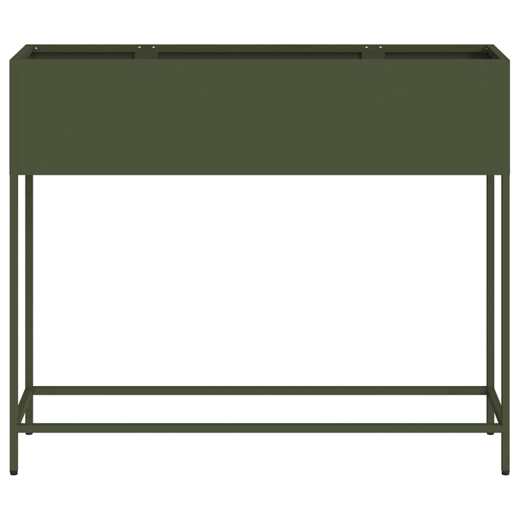 Raised Garden Planter Olive green 100 x 26 x 82 cm Steel