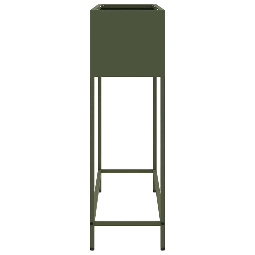Raised Garden Planter Olive green 100 x 26 x 82 cm Steel