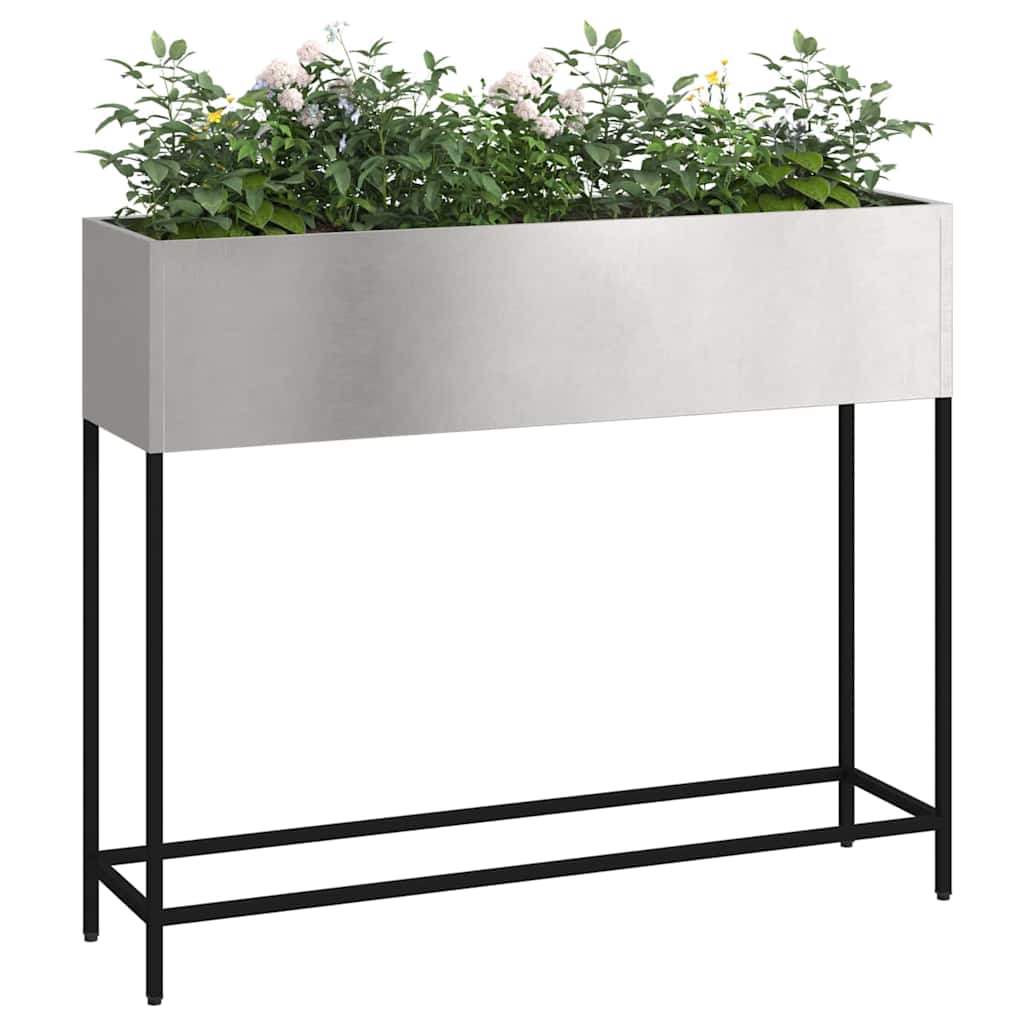 Raised Garden Planter Silver 100 x 26 x 82 cm Stainless steel