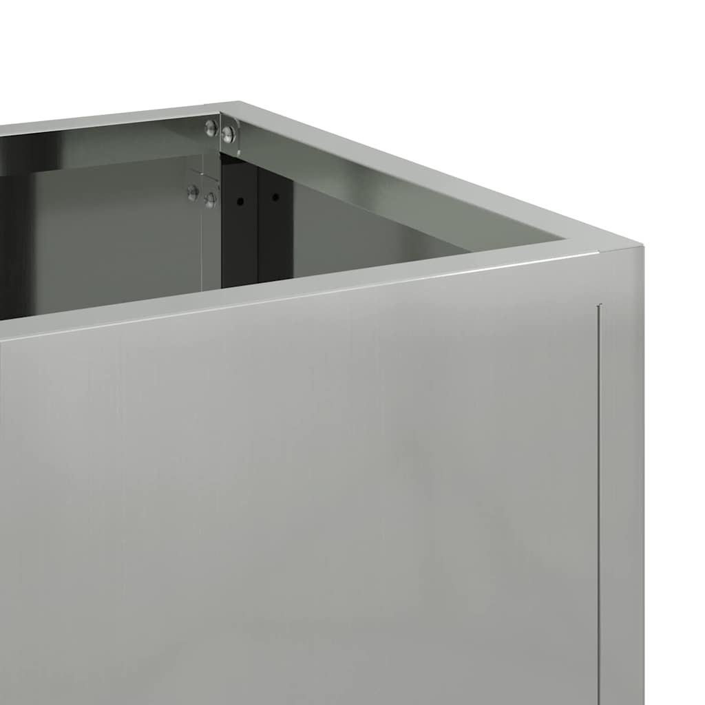 Raised Garden Planter Silver 100 x 26 x 82 cm Galvanised Steel