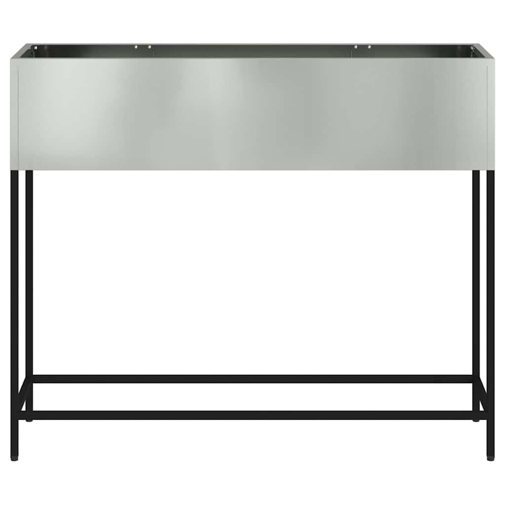 Raised Garden Planter Silver 100 x 26 x 82 cm Galvanised Steel