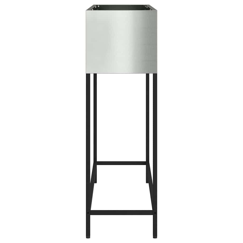 Raised Garden Planter Silver 100 x 26 x 82 cm Galvanised Steel