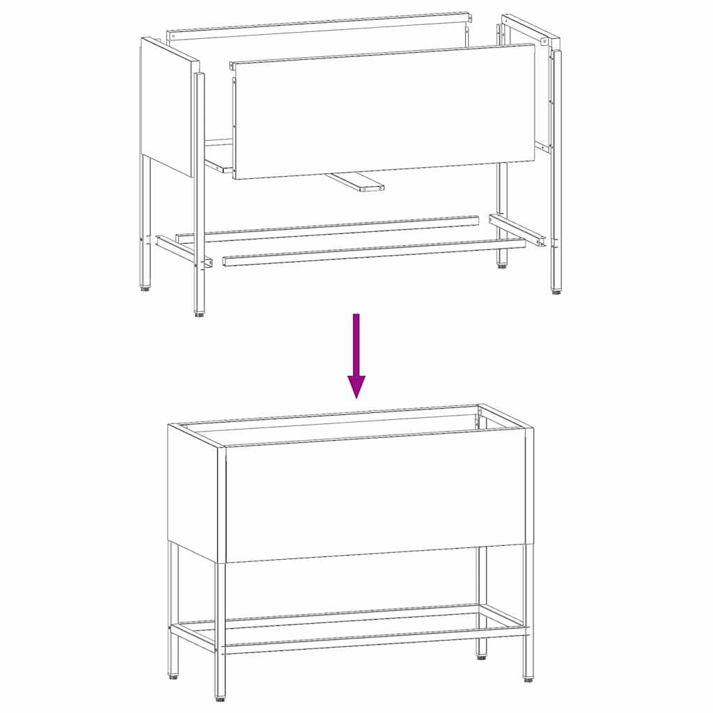 Raised Garden Planter White 60 x 26 x 45 cm Steel