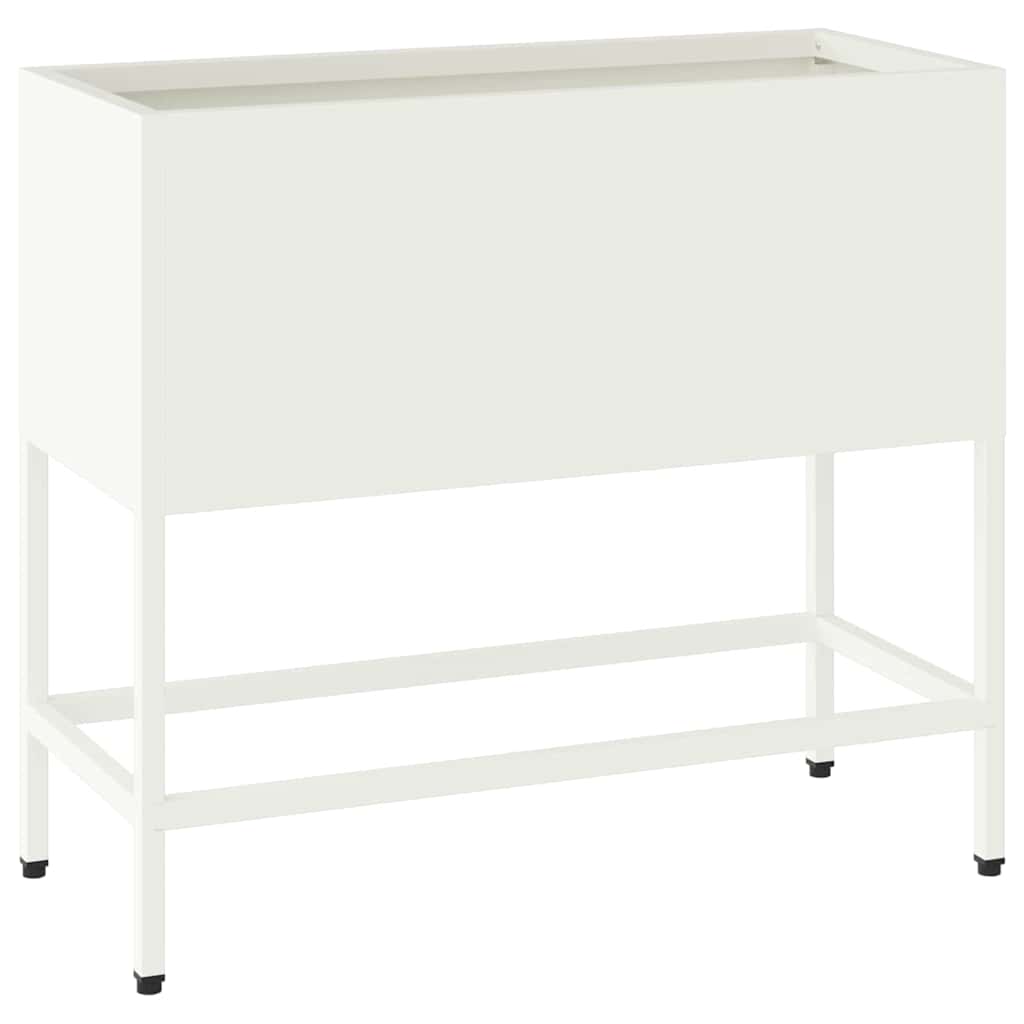 Raised Garden Planter White 60 x 26 x 45 cm Steel