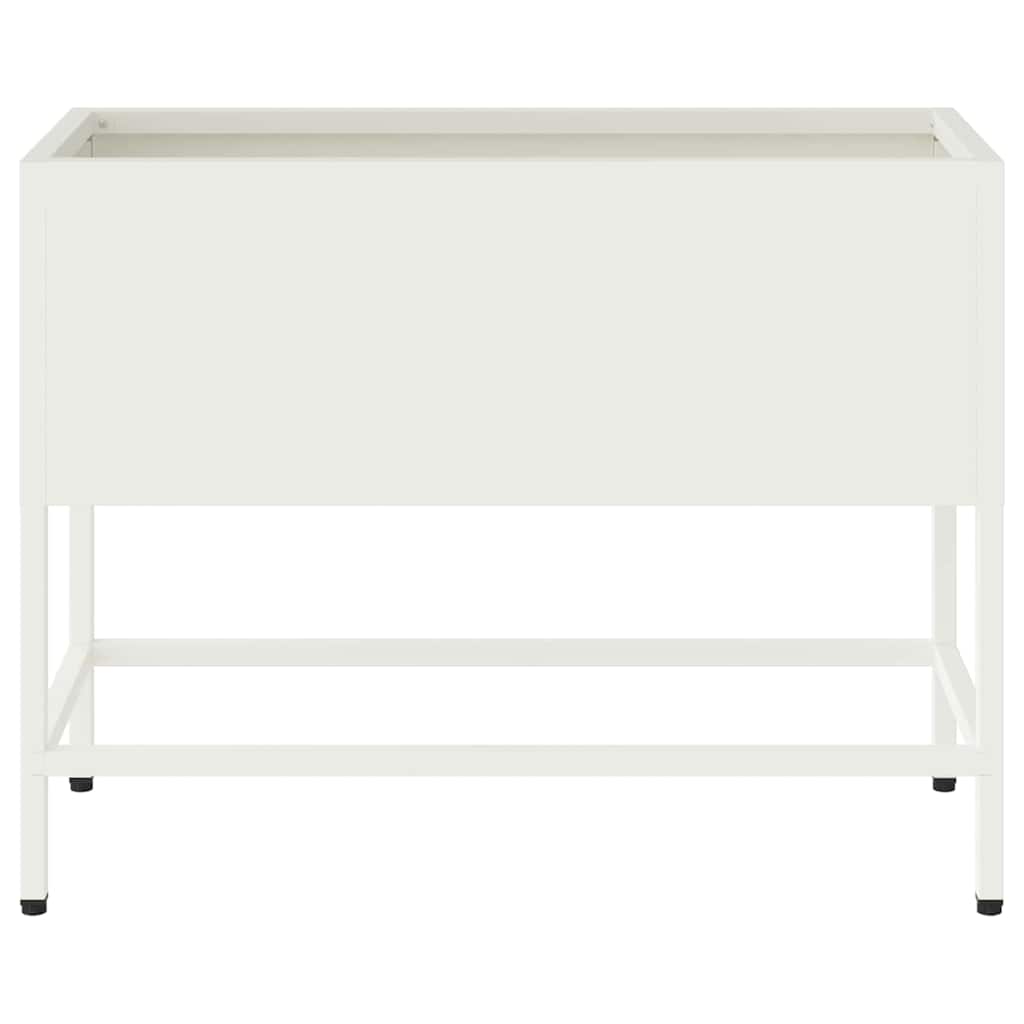 Raised Garden Planter White 60 x 26 x 45 cm Steel