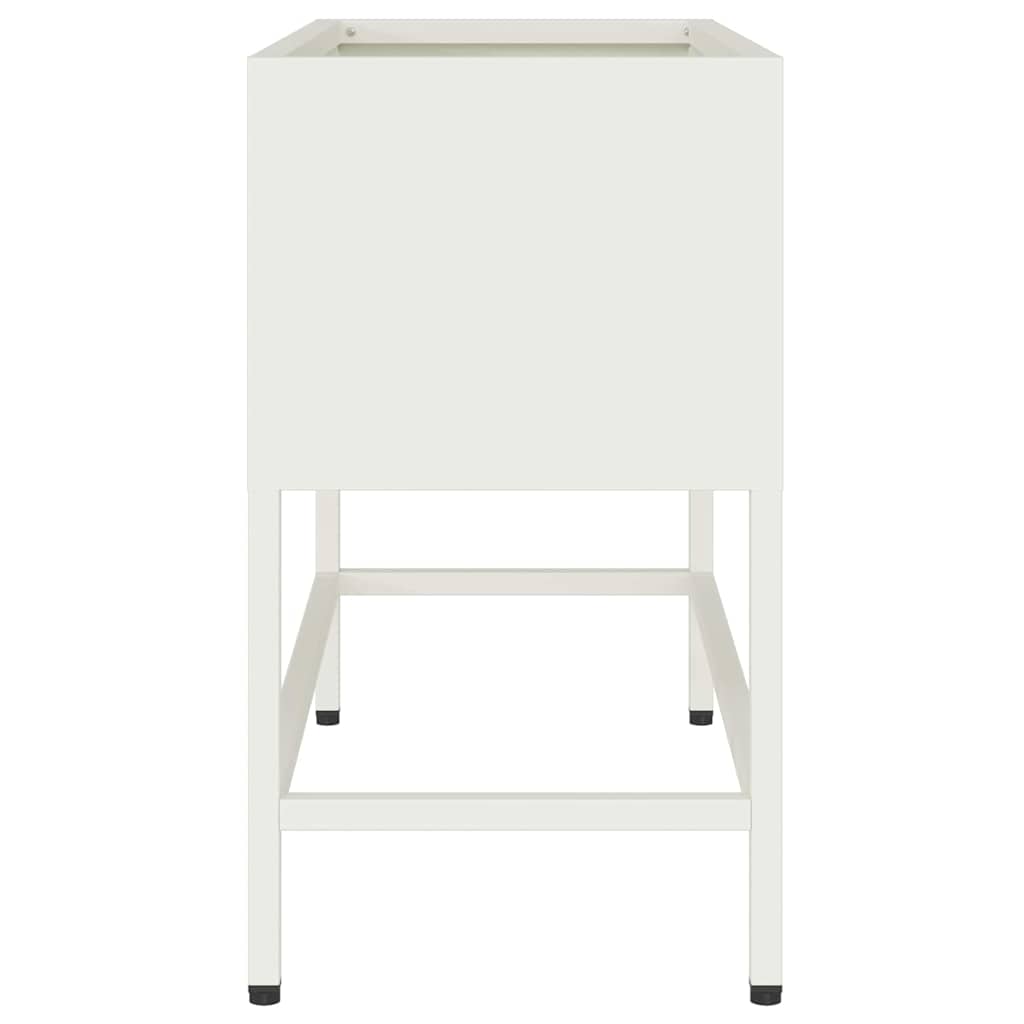 Raised Garden Planter White 60 x 26 x 45 cm Steel