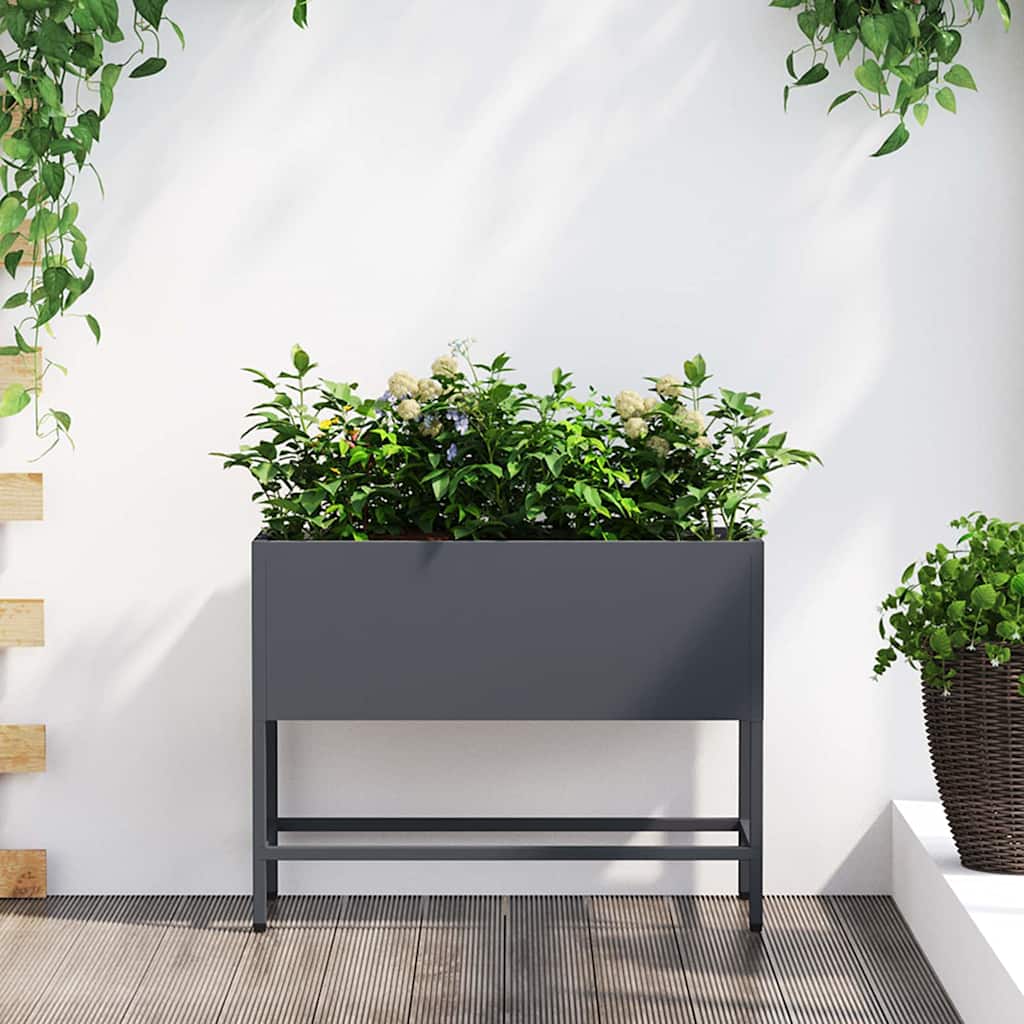 Raised Garden Planter Anthracite 60 x 26 x 45 cm Steel